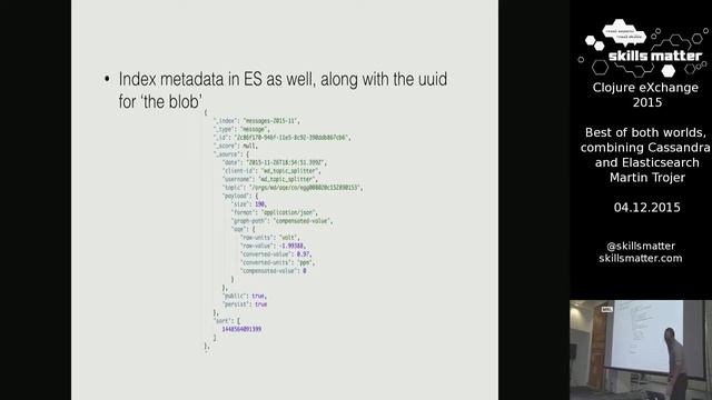 Clojure eXchange 2015 Best of both worlds, combining Cassandra and Elasticsearch Martin Trojer 04 смотреть онлайн