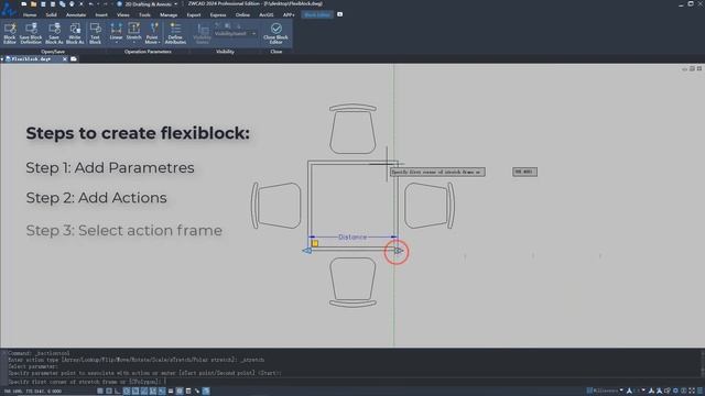 ZWCAD 2024, Flexiblock - ZWCAD Dynamic block. смотреть онлайн