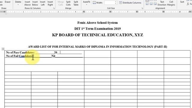 How to create Award list for student Internal or external exam in ms word 2019 смотреть онлайн