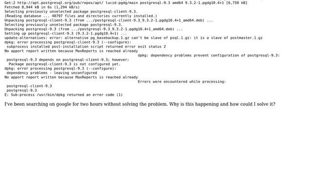 DevOps & SysAdmins: Postgresql 9.3 installation fails смотреть онлайн