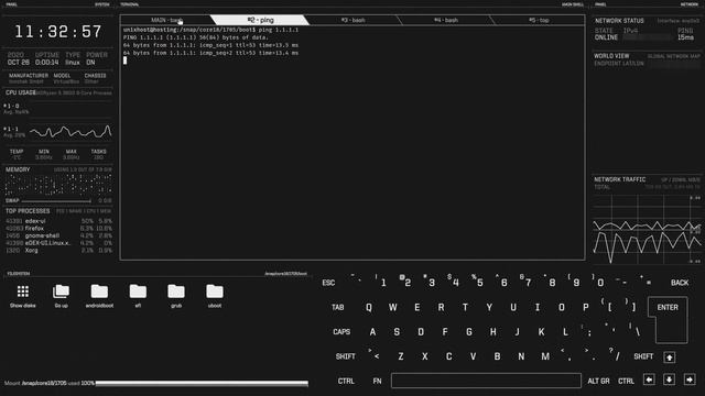 Терминал как в кино | eDEX-ui | UnixHost смотреть онлайн