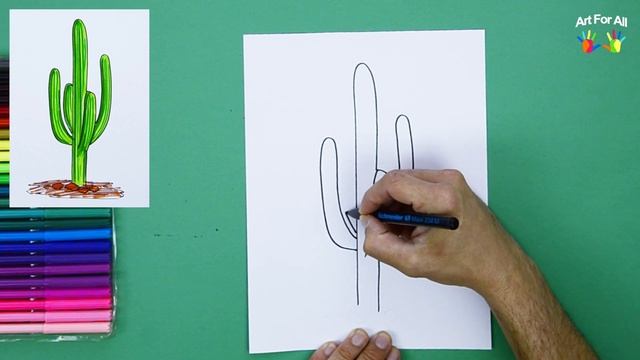 How to draw Saguaro Cactus - Arizona State Flower смотреть онлайн