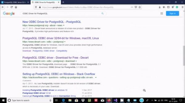 how to connect postgresql database in visual studio