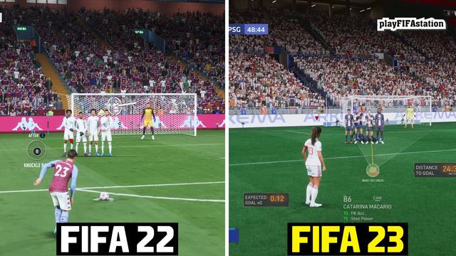 FIFA 23 vs FIFA 22 - GRAPHICS COMPARISON ● Trailer, Faces, Free Kick, Details | playFIFAstation смотреть онлайн