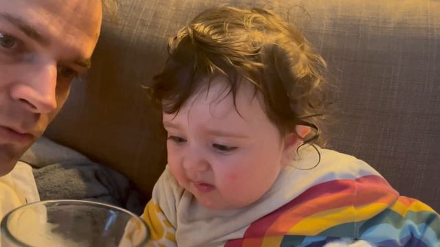 Julie wants to drink out of daddy's glass... смотреть онлайн