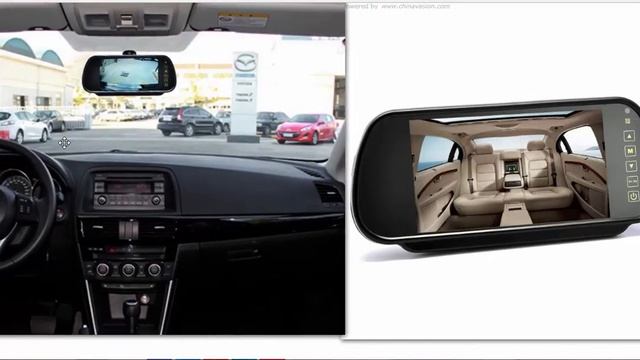 7 Inch Rearview Mirror Monitor - Touch Button Control