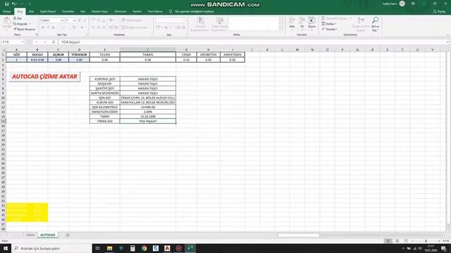 MENFEZ KALIP PROGRAMI ( EXCEL VBA AUTOCAD ) смотреть онлайн