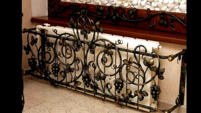 Декоративный металлический защитный экран для чугунной батареи смотреть онлайн