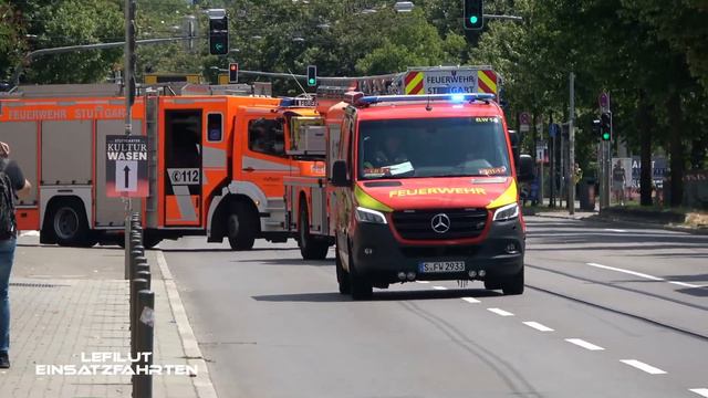 [? Wache 3 BF Stuttgart] Alarmeinsatz für KdoW DD + ELW 1 LD + HLF-B + DLK смотреть онлайн