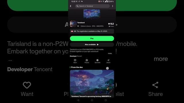 Tarisland MMORPG скачать в TAP TAP английская версия/ как установить скачать Tarisland на телефон смотреть онлайн