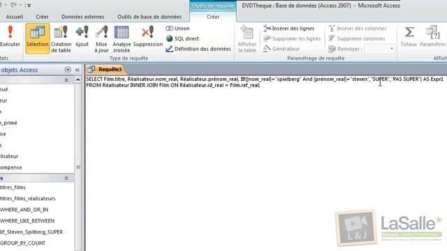 Microsoft Access 2010 - Requête et utilisation de fonctions #A06 смотреть онлайн