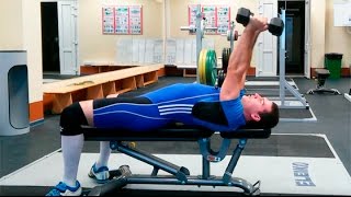 Французский жим с гантелями лёжа: техника выполнения смотреть онлайн