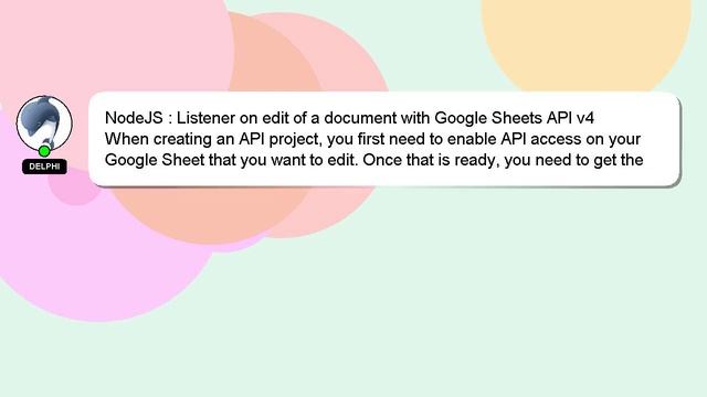 NodeJS : Listener on edit of a document with Google Sheets API v4 смотреть онлайн