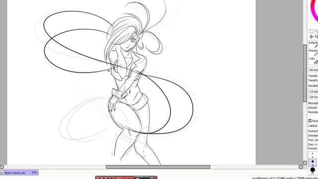 Paint Tool SAI- Drawing Redhead girl смотреть онлайн