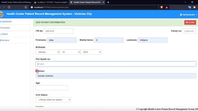 Health Center Patient Record Management System using PHP Demo смотреть онлайн
