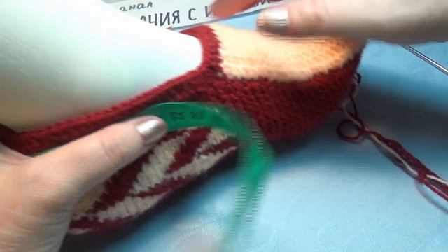 Бесшовные тапочки с геометрическим рисунком_ Следки для дома_ Подробный мастер класс #698 смотреть онлайн