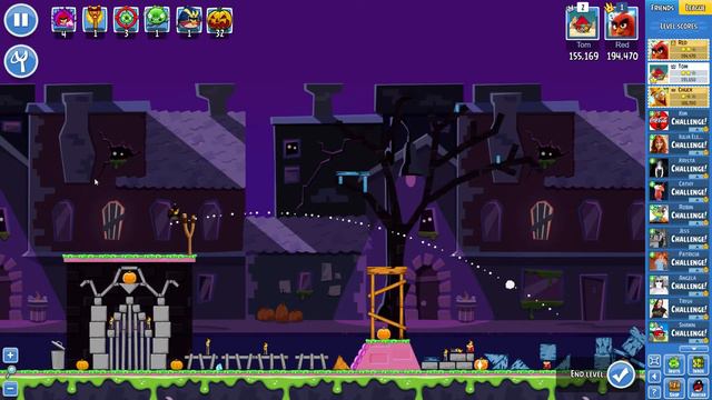 Angry Birds Friends on Facebook Halloween Mania Level 4 No Power Ups 3 Stars Nov 1 2017 смотреть онлайн