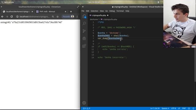 Funções nativas para Criptografia de dados no PHP(MD5, SHA1 e PASSWORD_HASH) смотреть онлайн