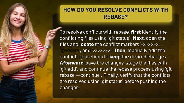 How do you resolve conflicts with rebase? смотреть онлайн