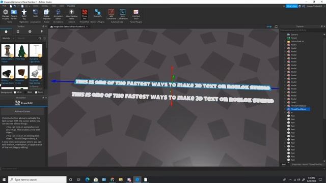 [Roblox Studio] HOW TO MAKE 3D TEXT [Plugin] смотреть онлайн