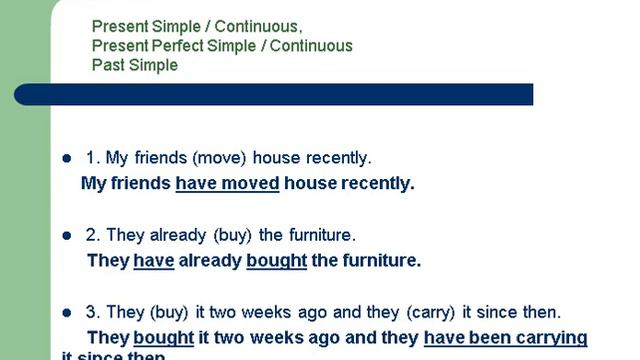 Exercitii Present Simple, Continuous, Present Perfect Simple, Continuous, Past Simple смотреть онлайн