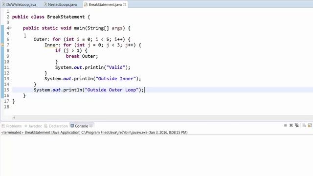 Java Tutorial - 19: 'break' Statements смотреть онлайн