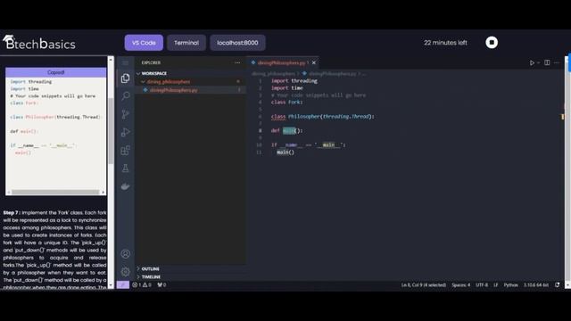 Dining Philosopher Problem with Python | Conquering Synchronization and Resource Allocation смотреть онлайн