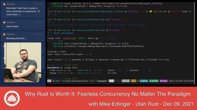 Why Rust: Fearless Concurrency No Matter The Paradigm w/ Mike Edlinger - Dec 09, 2021 (edited audio смотреть онлайн