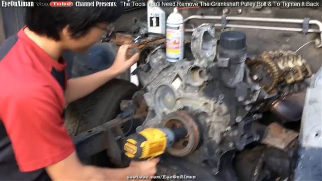 How To Remove Stubborn Crankshaft Pulley Bolt And The Tool You'll Need To Tighten It Back To Specs смотреть онлайн