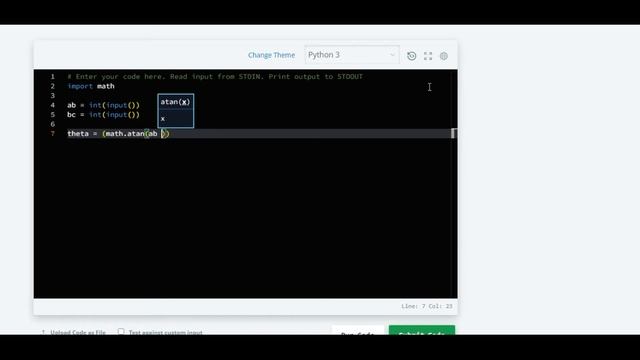 Find angle MBC || Python 3 || HackerRank смотреть онлайн