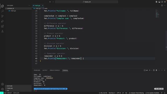GoLang Tutorial 10: Arithmetic Operators With Code Examples смотреть онлайн