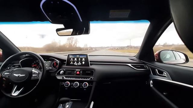 Поездка по пригородной трассе на Genesis G70. Sport. 2.0T