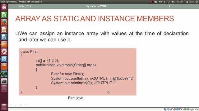 Array in Java | #4 | Array as Instance and Static Members of a Class смотреть онлайн