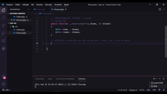 Curso de PHP 7 OO Aula 02 Método Construtor, Métodos Get e Set смотреть онлайн