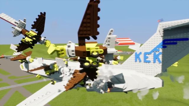 Flock of Birds Causes Jumbo Jet Crash - Brick Rigs Best Workshop Creations Lego Game смотреть онлайн
