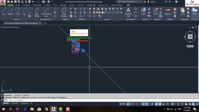 Bài 43. Lệnh vẽ đường gióng, lệnh Construction Lines trong Autocad mechanical смотреть онлайн