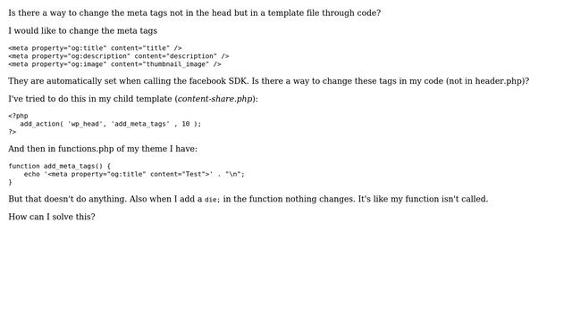 Wordpress: Change meta tags programatically смотреть онлайн