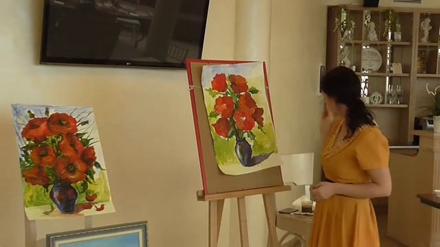 Рисуем маки МАСТЕР КЛАСС смотреть онлайн
