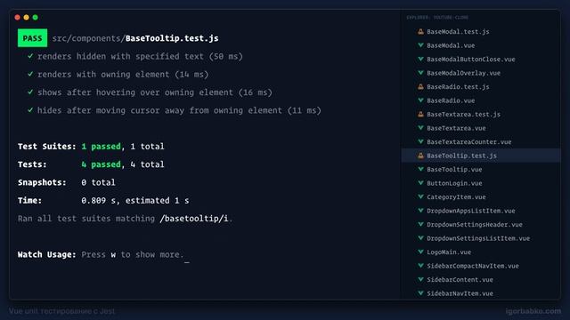 Vue 3 Jest Unit тестирование #30 - Тест исчезновения всплывающей подсказки смотреть онлайн