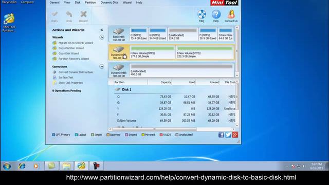 How to Convert Dynamic Disk to Basic without Deleting with MiniTool Partition Wizard смотреть онлайн