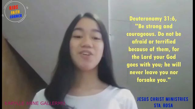 Kids Faith Corner [Deuteronomy 31:6] | Jesus Christ Ministries Santa Rosa Laguna смотреть онлайн