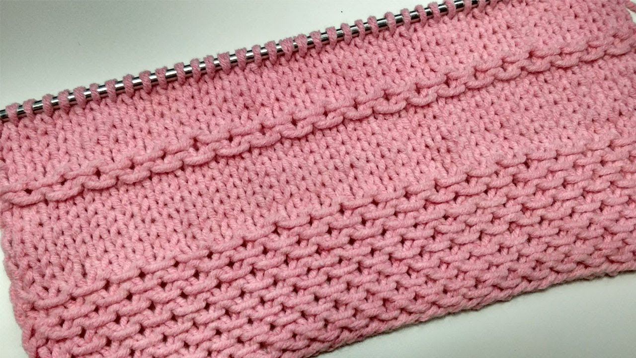 Красивый и простой узор спицами. Подойдет для оформления планок, низа изделия, манжетов и т.д. смотреть онлайн