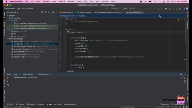 How to resolve Firebase Connection error due to build gradle issues | TechViewHub | Android Studio смотреть онлайн