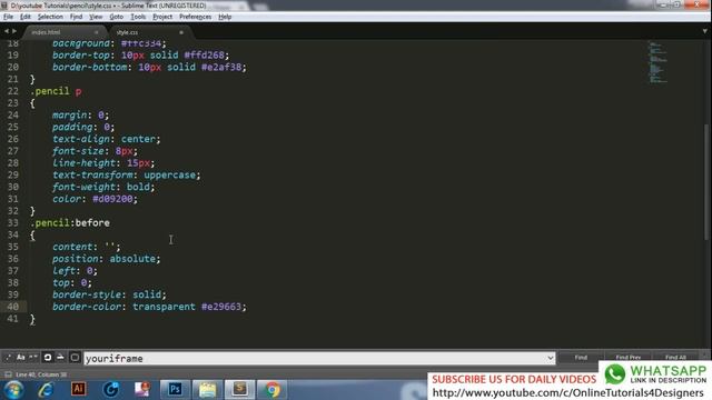 Html Css Pencil Shape - Pure Css Shape - Tutorial For Beginners - CSS Pencil Design смотреть онлайн