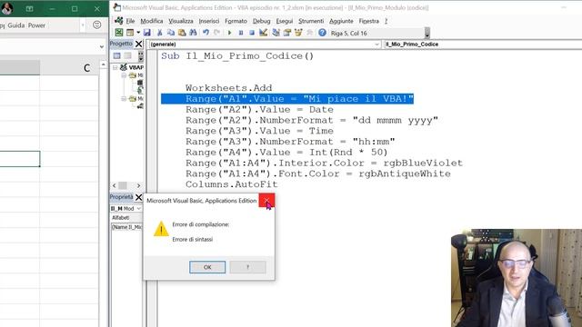 Excel VBA #3 Errori di sintassi e di compilazione, gestione del Browser oggetti смотреть онлайн