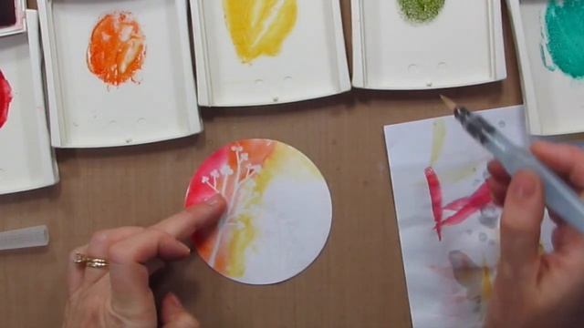 Iron Crafter - Watercolor Clear Emboss Resist Rainbow Card With Catherine Pooler