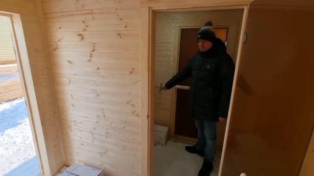 Обзор Каркасной бани размером 2.3х6м смотреть онлайн