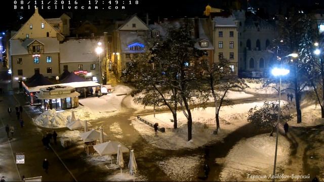 Красочная Рига Первый снег без зимы In Riga the first snow without winter Латвия Latvia смотреть онлайн
