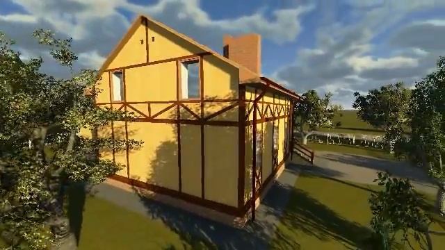 Проект загородного дома "Фахверк" - немецкая изысканность смотреть онлайн