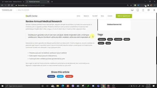 Health Center : Medical Bootstrap HTML Template смотреть онлайн